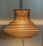 Hanging Wooden Pendant Light - Square Bell Light