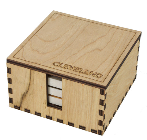 4 Holder Wooden Cleveland Coaster Box