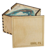 6 Holder Wooden Erie, PA Coaster Box