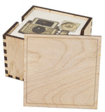 6 Holder Wooden (Blank Lid) Coaster Box