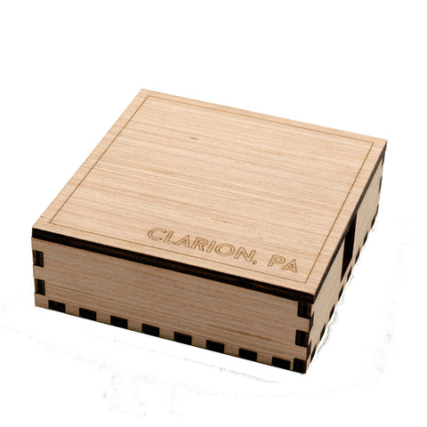 2 Holder Wooden Clarion Coaster Box