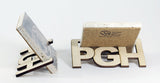 Limited Edition Wooden "PGH" Coaster Display Holders - Set of 4