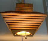Hanging Wooden Pendant Light - Square Bell Light