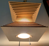 Hanging Wooden Pendant Light - Square Hourglass Light